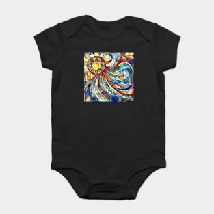 Psychedelic looking abstract illustration of stained glass Baby Bodysuit